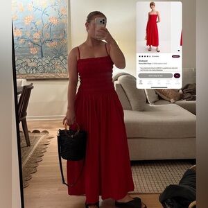 Madewell Smocked Maxi Dress in Festival Red